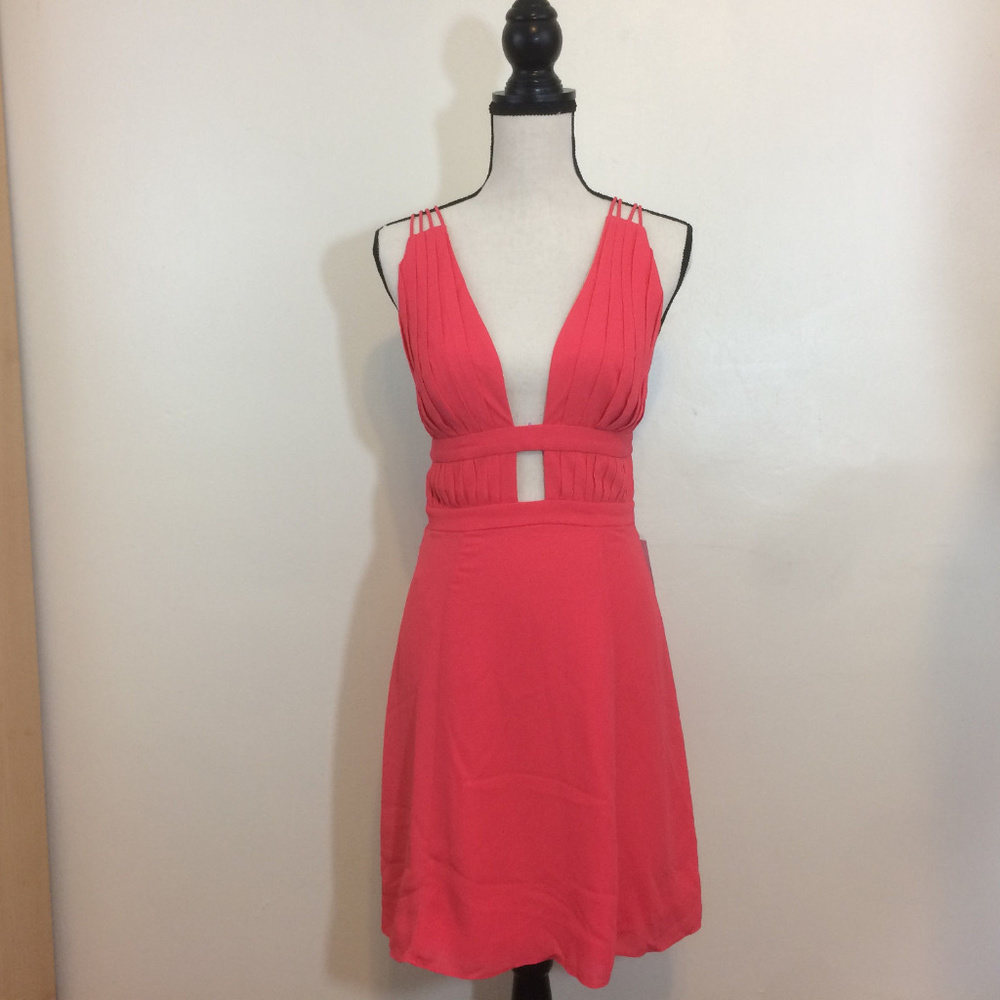 Fame and Partners Strappy Cutout Watermelon Dress
